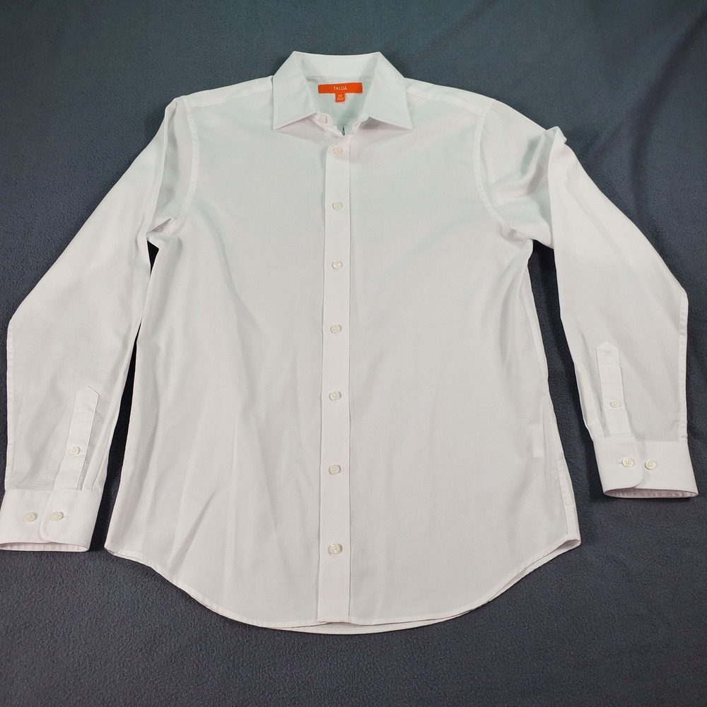 Tallia Boys White Micro Texture Long Sleeve Dress Shirt Size 20 SKZ0007 - Picture 4 of 7
